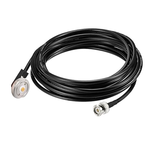 Eightwood NMO Antenna Mount to BNC Male Coax Connector Extension Cable RG58 16.4 Feet for CB & Handheld Radio,Radio Antenna,Radio Scanner