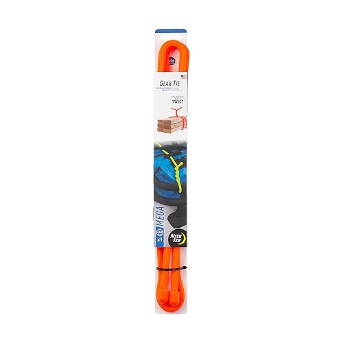 Nite Ize Gear Mega Twist Tie - 64-Inch - Reusable Gear & Zip Ties - Electric Cord Organizers - Cords - Bright Orange