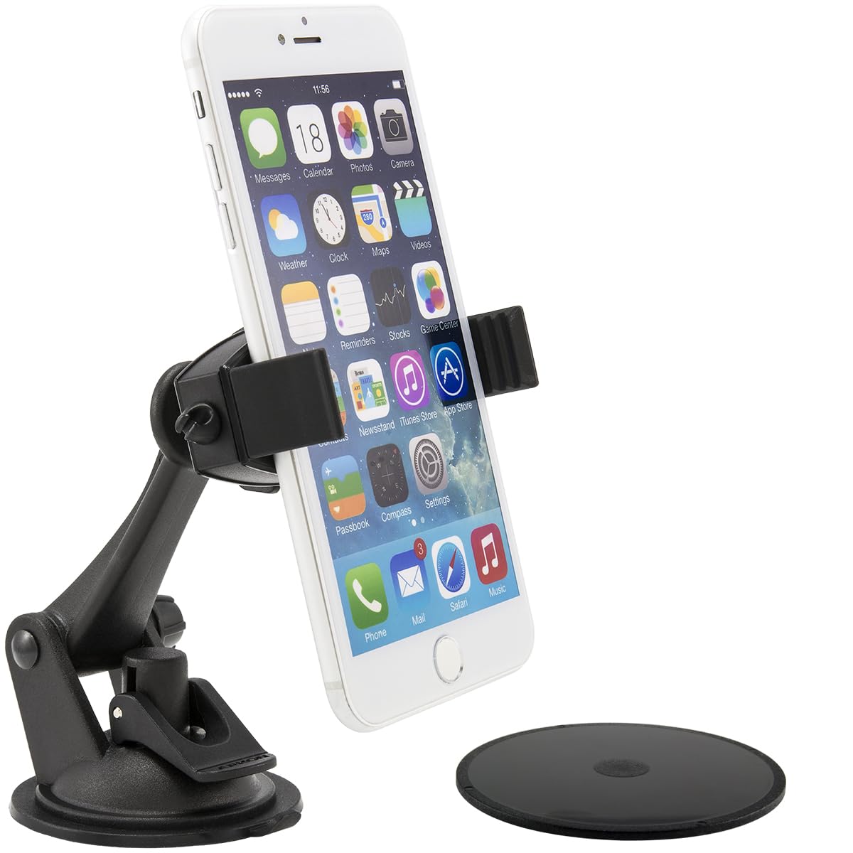 ARKON Mounts Mobile Grip 2 Phone Car Suction Mount | Strong Suction Mount | GPS Ready | 360° Adjustable Viewing | Compatible with iPhone, Samsung