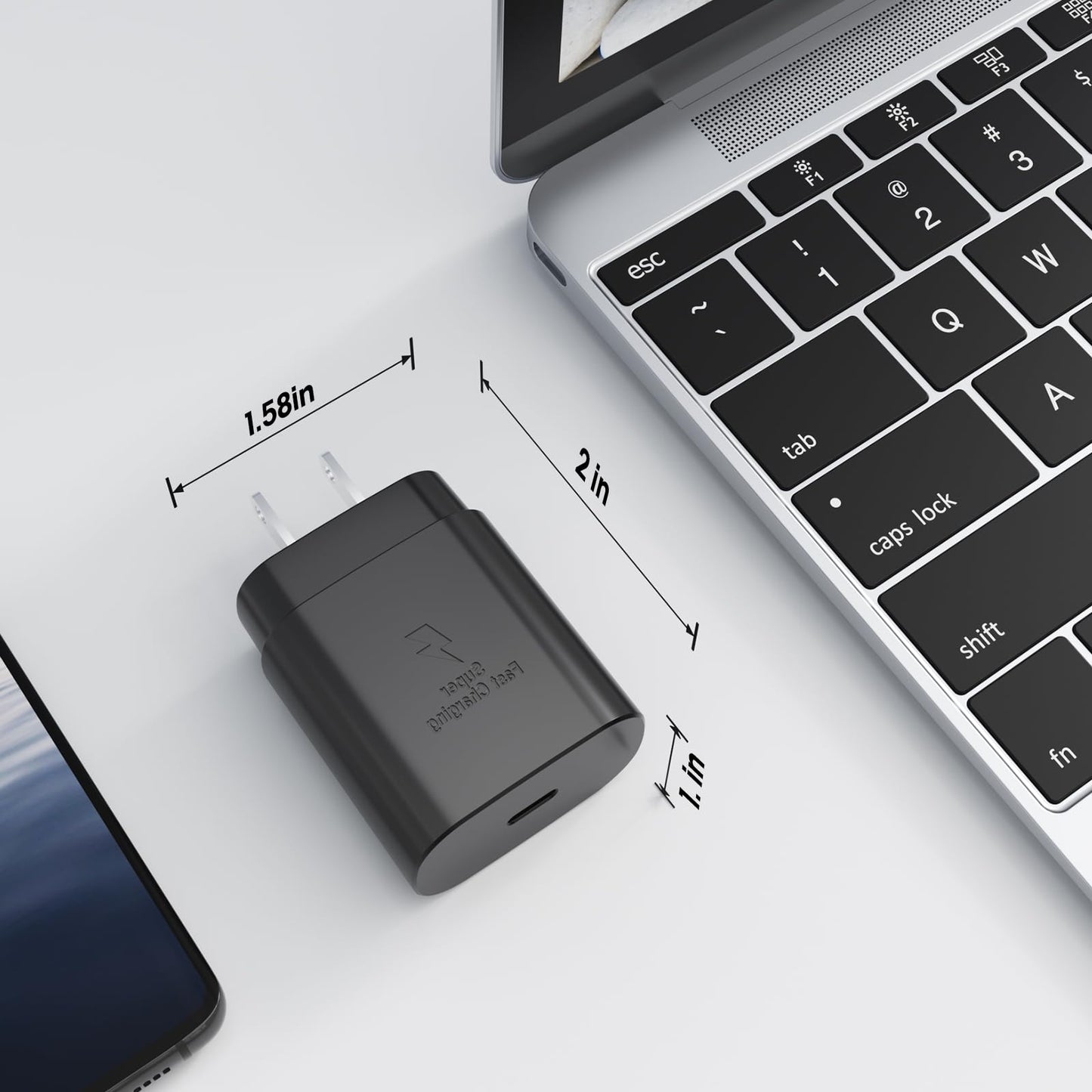 25W USB C Charger,Super Fast Charging Block, Type-C Power Adapter. The Mobile Phone Charger is Suitable for Samsung Galaxy S25/S24 S23 S22 S21