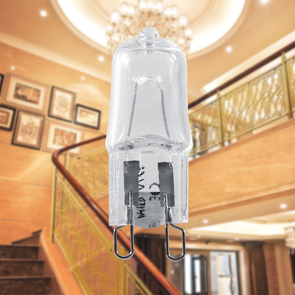 Zerodis G9 Halogen Bulb, 10Pcs G9 Base Halogen Light 120V 40W Lighting Replacement Warm White