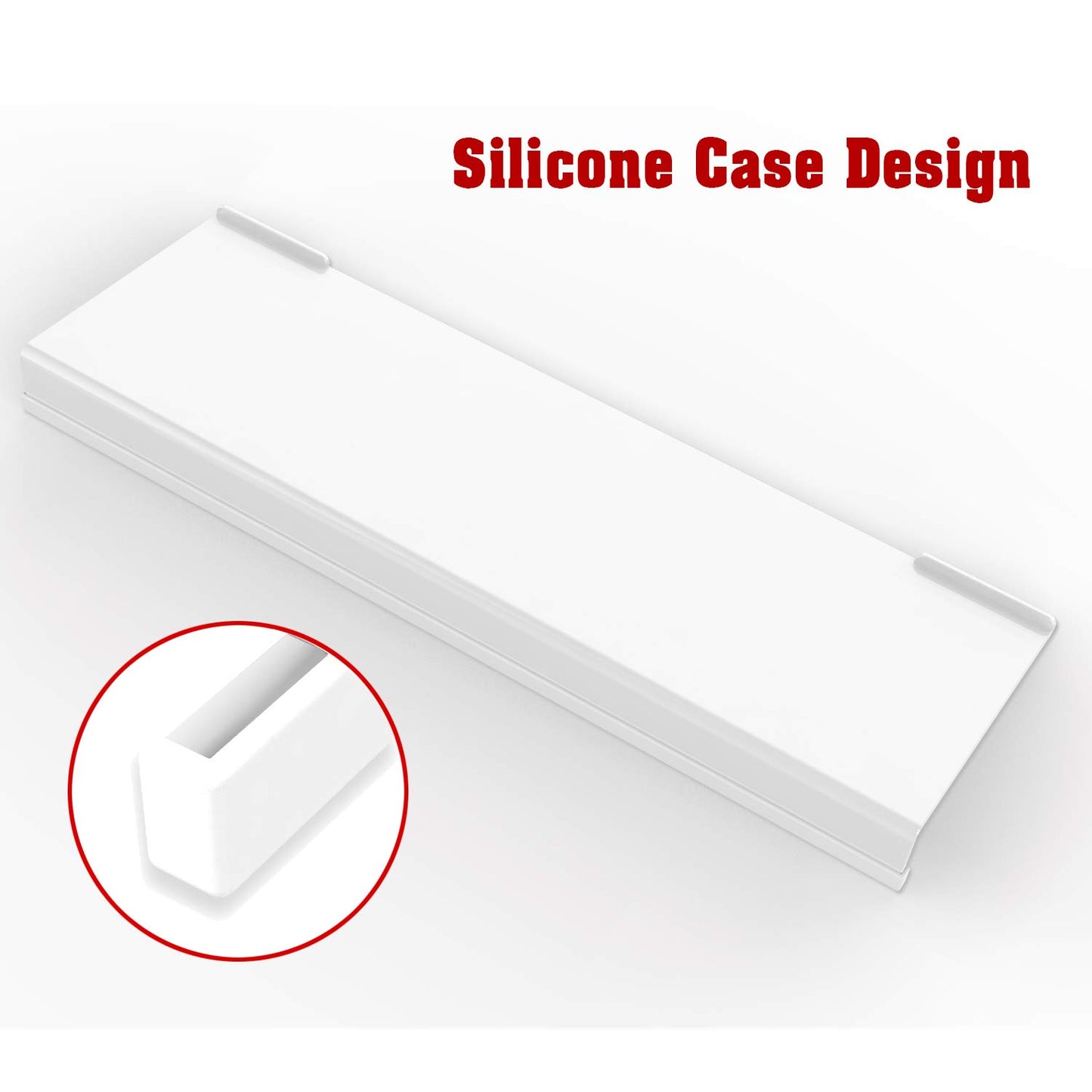 KOTEMON Acrylic Tilted Computer Keyboard Stand for Ergonomic Typing, Keyboard Tray Holder with Silicone Non-Slip Case, White