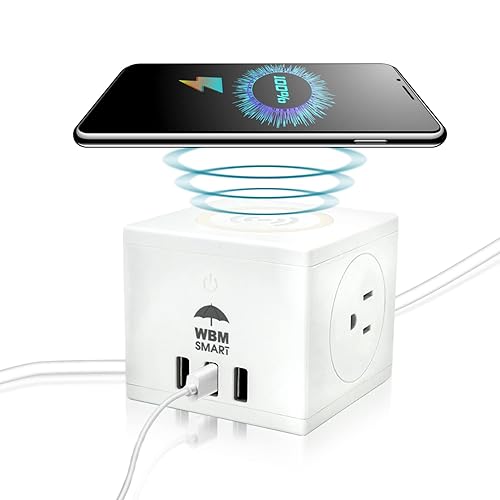 WBM Smart USB Power Strip with Wireless Charger,PG-02A-1