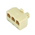 RJ11 6P4C Telephone/Phone Line 1 Male to 3 Female Modular T Adapter