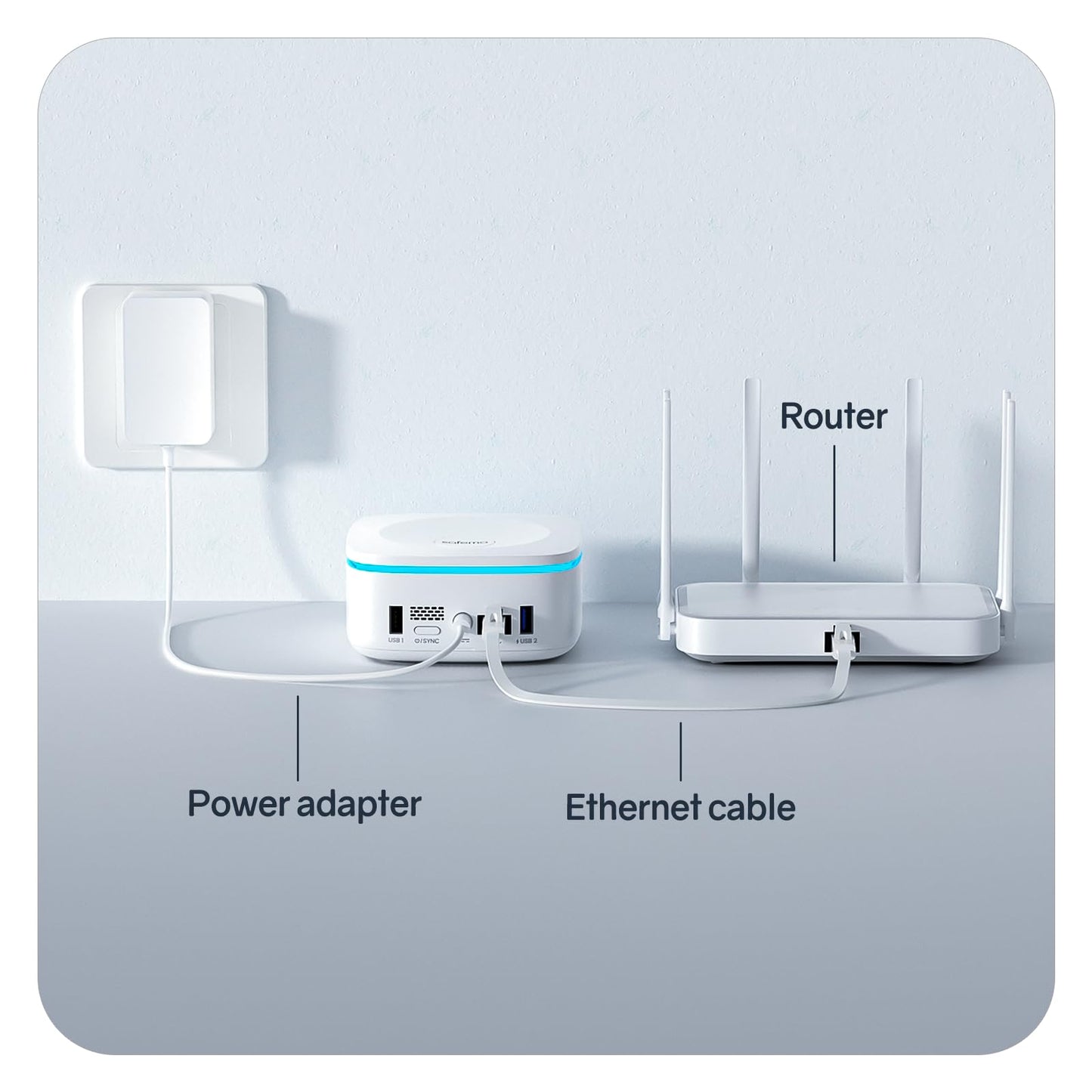 Safemo Smart Hub(Compatible with Safemo Cameras Only), Local Expandable Storage up to 4TB, All-in-one Smart Surveillance, No Monthly Fees