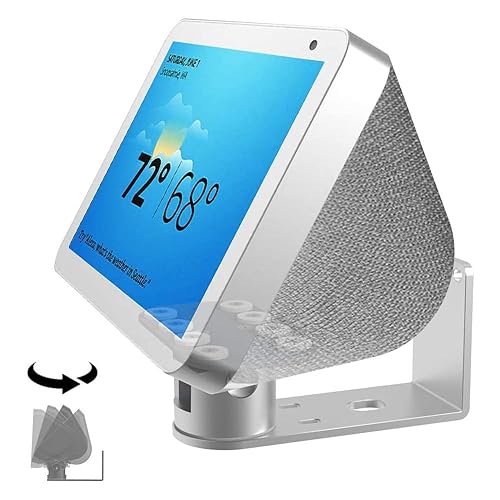 ATOPCAENRT Wall Mount Stand for Echo Show 8 (2nd Gen, 2021 Release and 1st Gen, 2019 Release) Aluminum Swivel Stand for Amazon Echo Show 8 & 5 Silver
