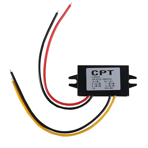 DIANN 12V to 5V 3A 15W Buck Converter Module - DC to DC Regulator Car Power Converter with Wire Interface