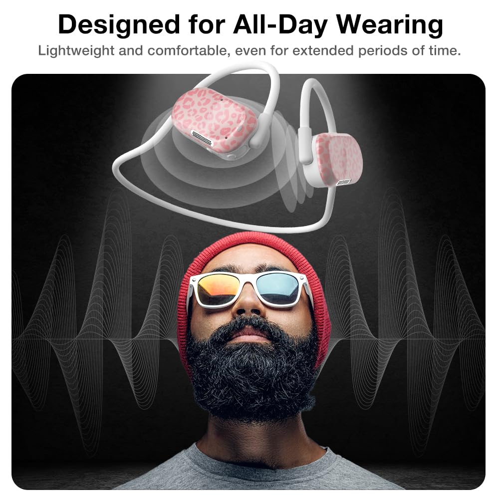 Purity Air Open Ear Headphones - True Air Conduction Wireless Bluetooth Open Ear Earbuds with Dual Mic for iPhone/Android - Secured Long Wearing