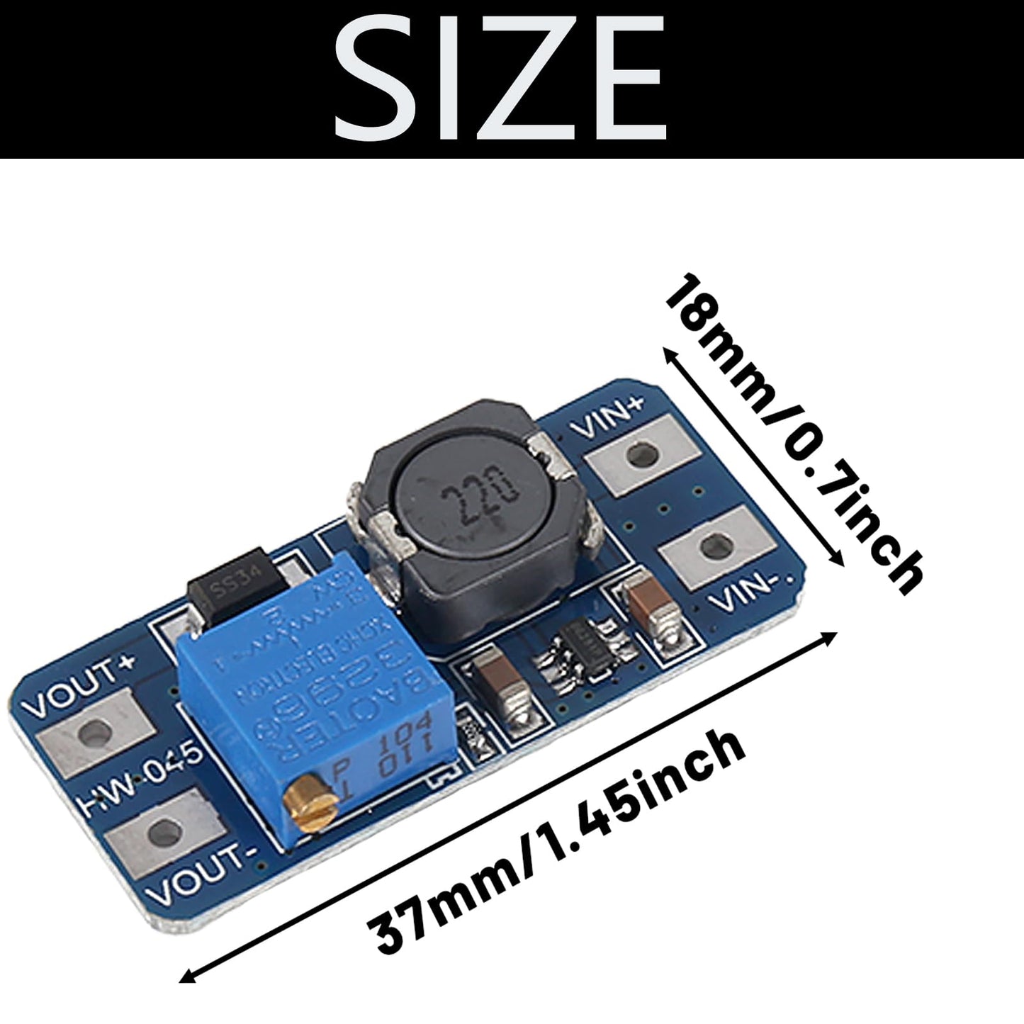 3PCS 18650 Lithium Li-ion Battery Charger Module with 1-Slot 18650 Battery Holder and MT3608 DC-DC Adjustable Boost Module 2A