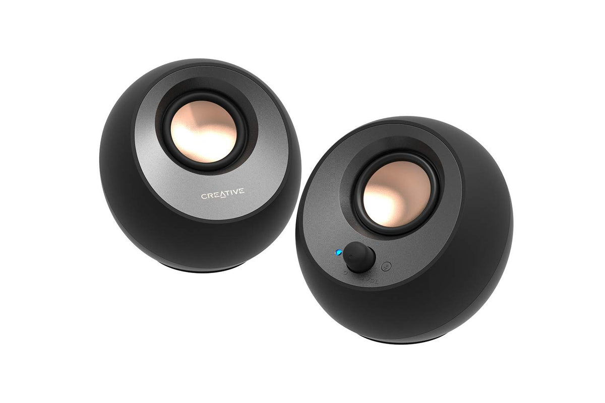 Creative Pebble V3, 2.0 USB-C Desktop Speakers, Bluetooth 5.0, Black