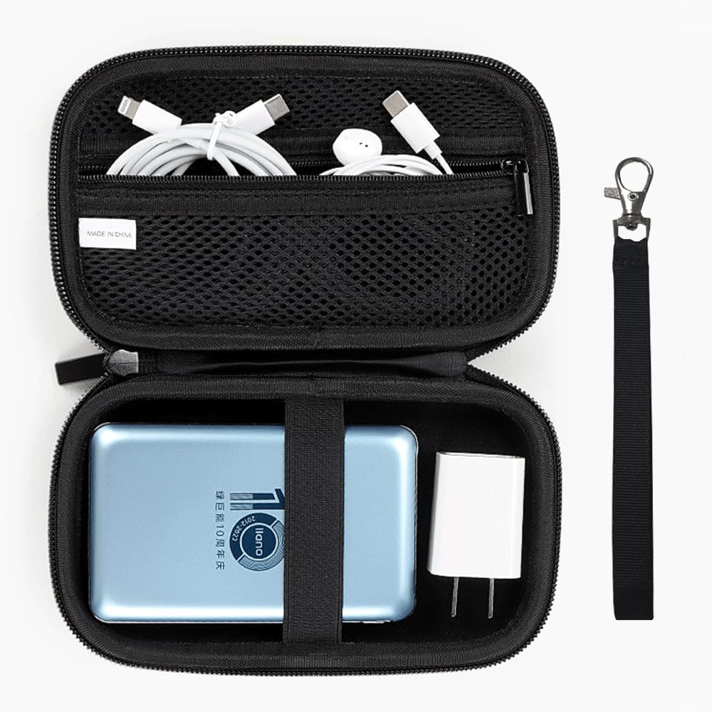 CAAORDKSO Hard Travel Electronic Organizer Case, Electronics Accessories Organizer Pouch Bag for External Hard Drive, Power Bank, Chargers, Cable