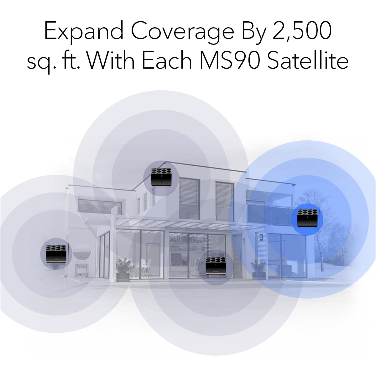 NETGEAR Nighthawk Tri-Band Whole Home Mesh WiFi 6E Add-on Satellite (MS90) - Works with Your Nighthawk MK93S System - Adds Up to 2,500 sq. ft
