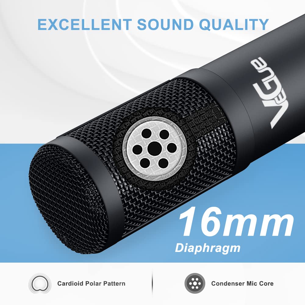 VeGue USB Microphone Kit, 192kHz/24Bit Streaming Podcast PC Condenser Computer Mic Set for Gaming, YouTube Video, Recording Music, Voice Over, Studio