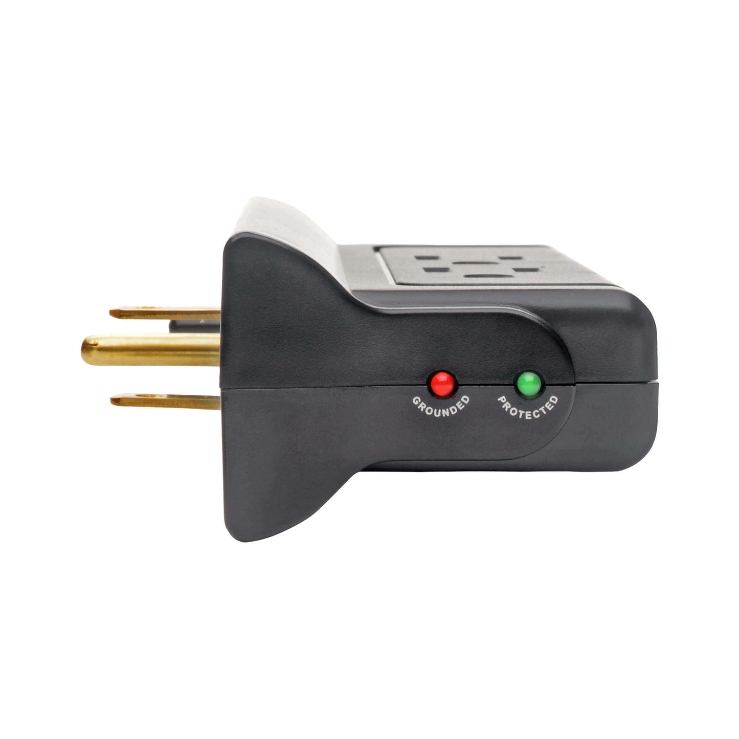 Tripp Lite 4 Side Mounted Outlet Surge Protector Power Strip, Direct Plug In, Black, Lifetime Manufacturer's Guarantee & $25,000 INSURANCE (TLP4BK)
