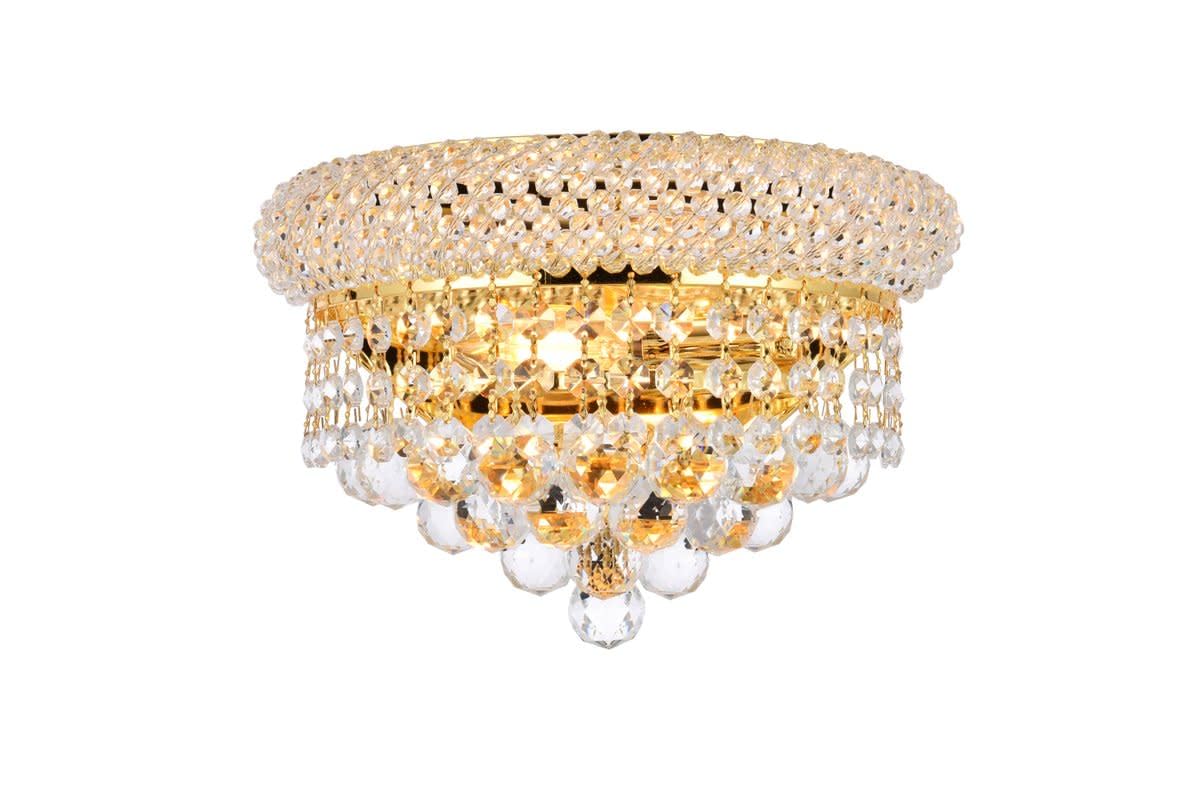 Elegant Lighting Primo - Two Light Wall Sconce-Gold Finish-Royal Cut Crystal Type
