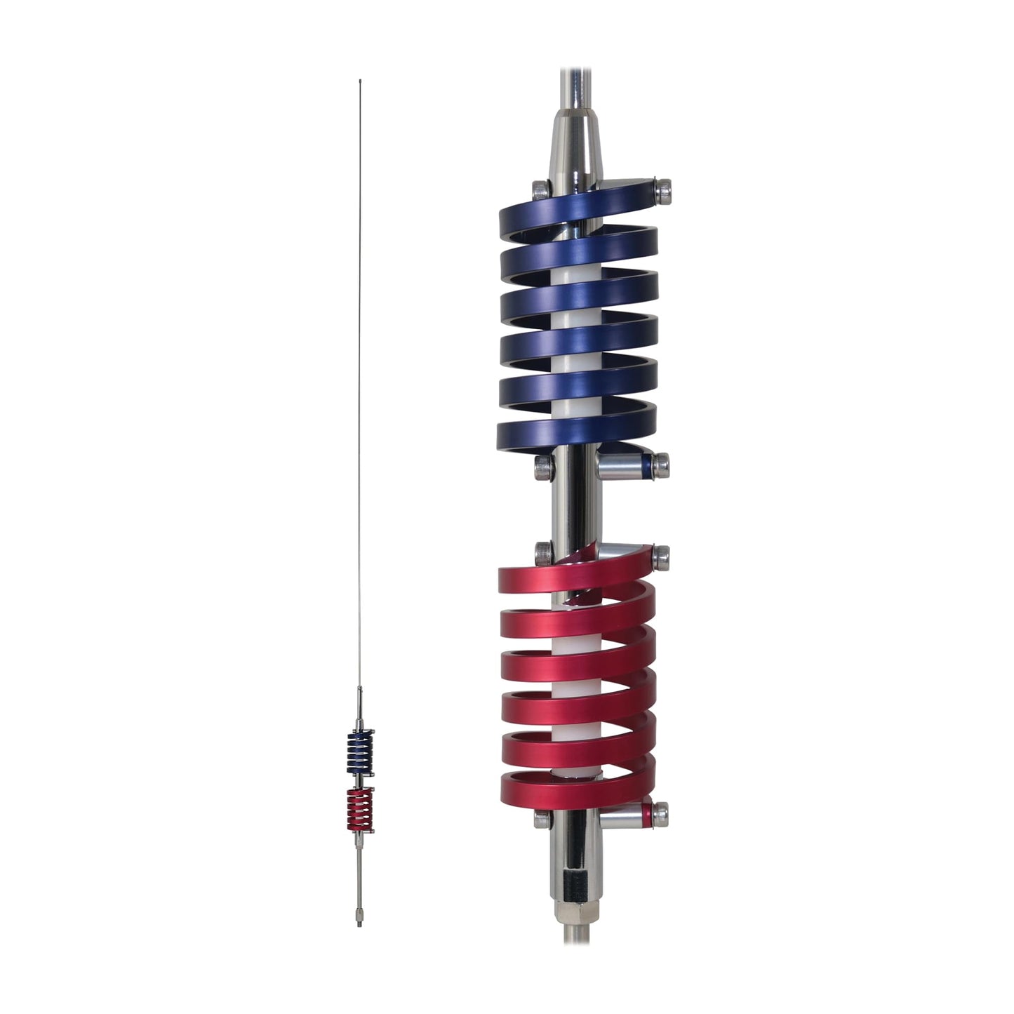 Browning BR-94-RM BR-94 70.5-in. 15,000-Watt Dual-Flat-Coils CB Antenna with 6-in. Shaft, Anodized Red and Midnight Blue