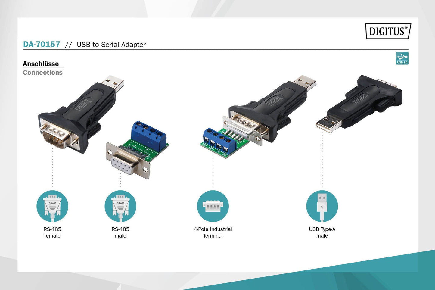 Digitus USB to Serial Adapter, USB 2.0