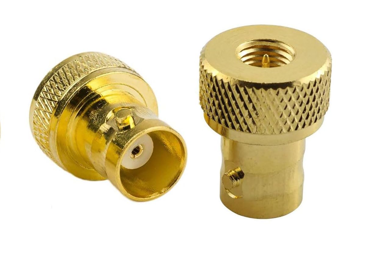 DHT Electronics 2pcs RF coaxial Coax Adapter SMA Male to BNC Female goldplated