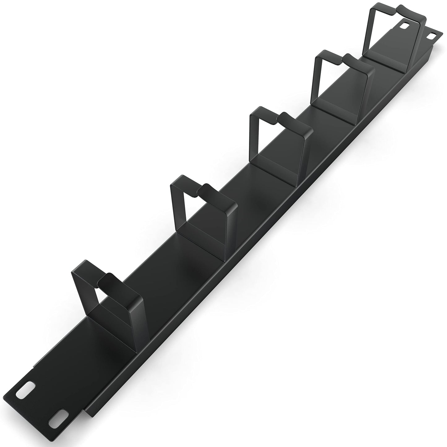 Cable Management Panel - 1U Wire Manager with 5 D-Ring Hooks Horizontal Rackmount for 19" Server Rack Network Cabinet - Tupavco TP1714