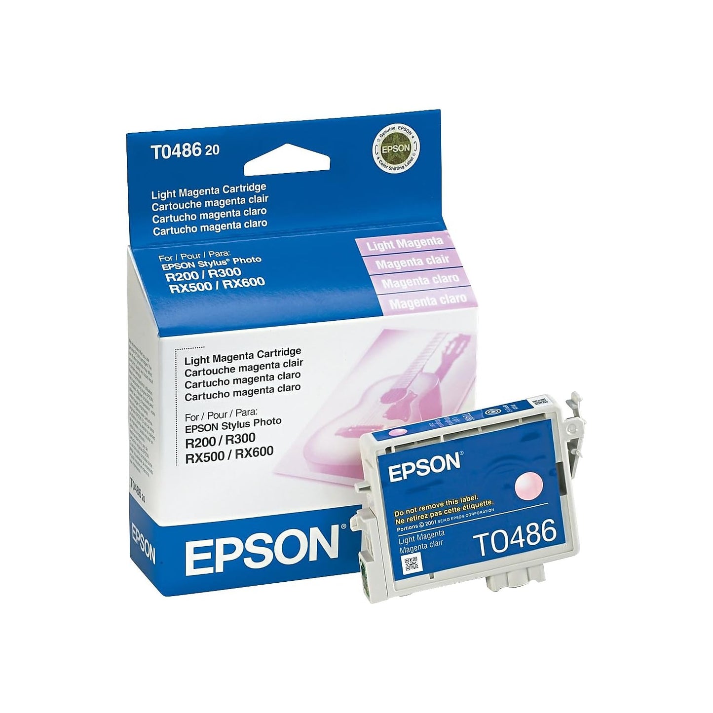 Epson 48 Standard Capacity Light Magenta Cartridge (T048620-S) Works with Stylus Photo R200, R220, R300, R300M, R340, RX500, RX600, RX620