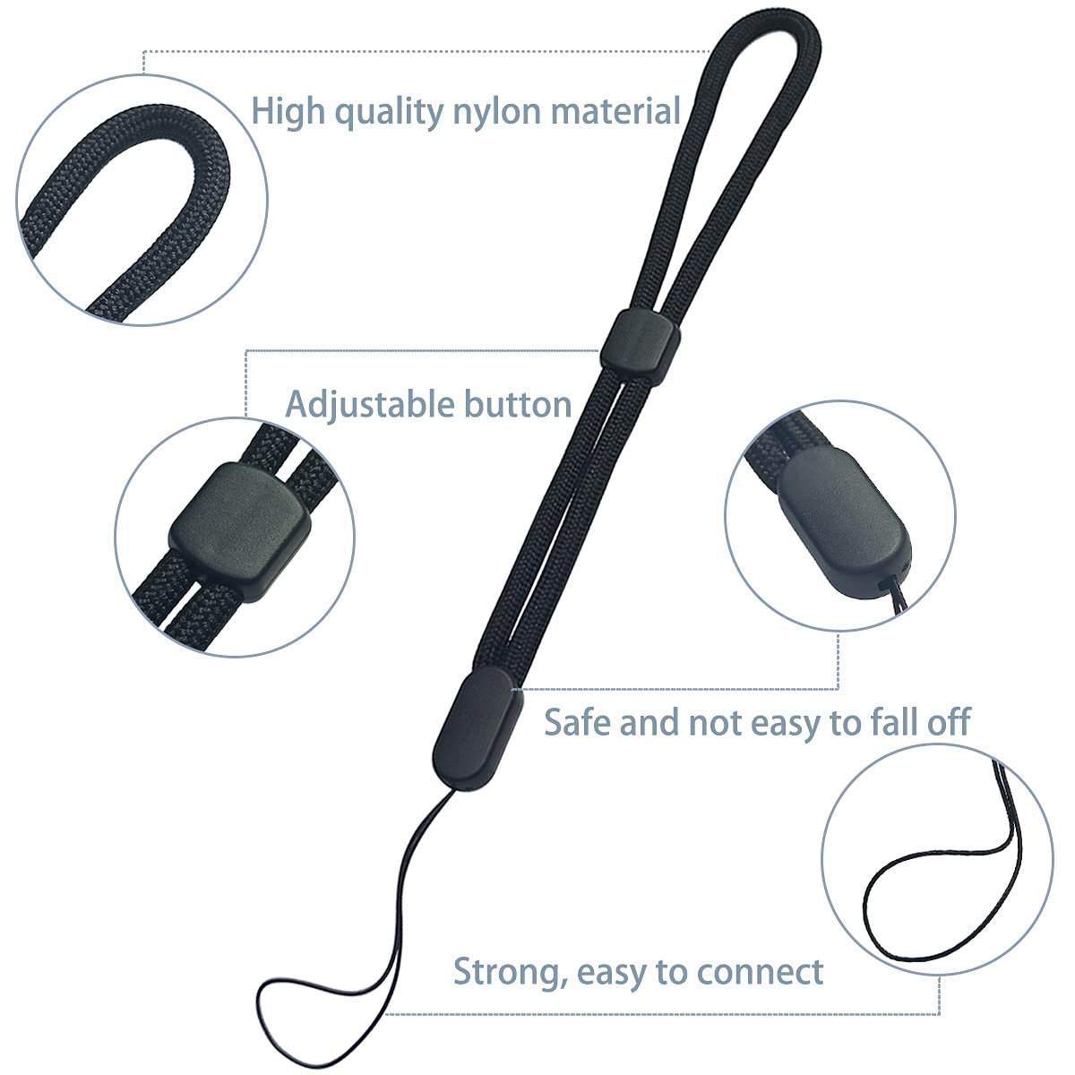 yuntop 5PCS Wrist lanyard, 7.8 inch Hand Wrist Strap Lanyard, Adjustable Nylon Wristlet Straps for Cell Phone, Camera, GoPro, PSP, USB Flash Drives