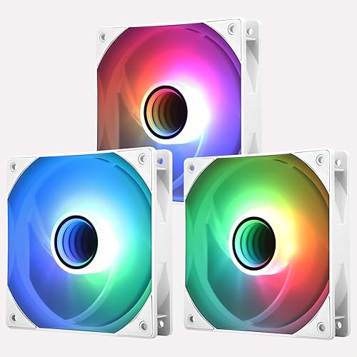 Thermalrlght TL-C12W-S V3 x3 Packs Case Fan 120mm ARGB CPU Cooler Fan Comes with ARGB Mirror Light Effect,PC PWM Silent Fan with 1500RPM Speed, White