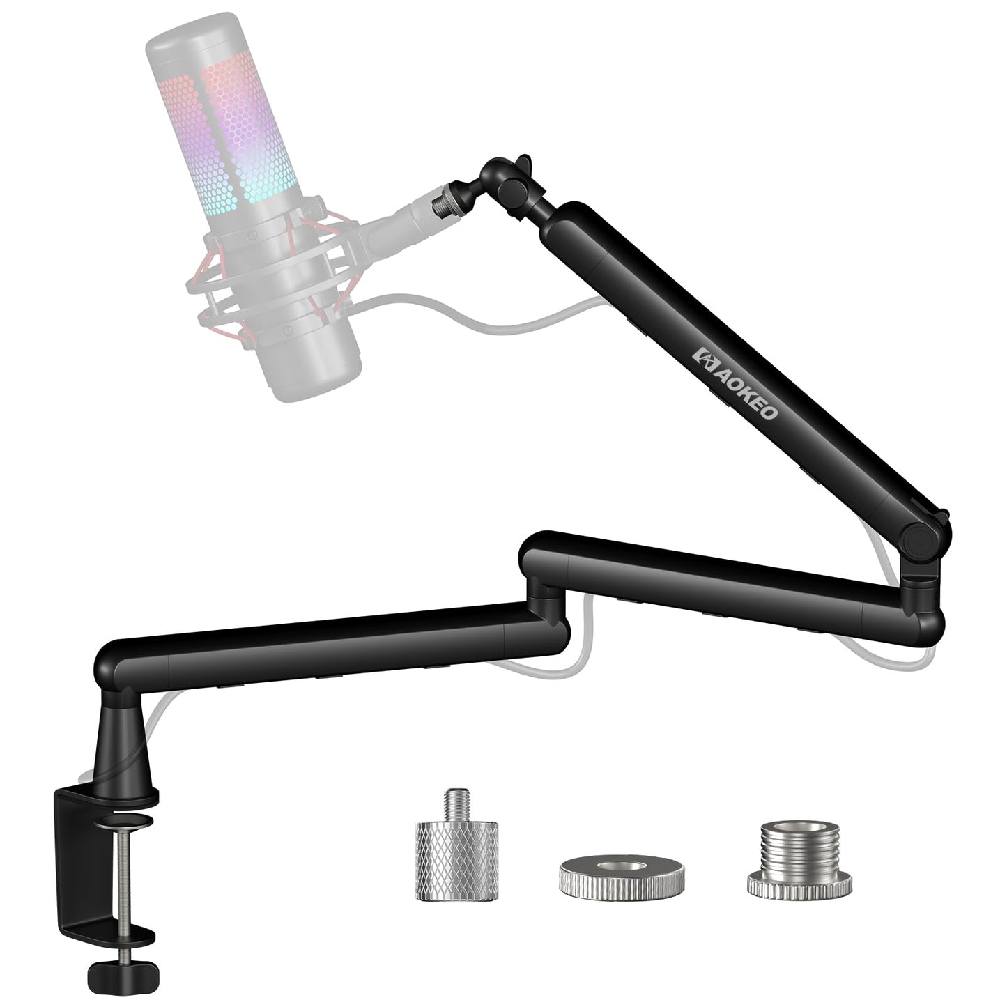Microphone Arm,Aokeo AK-55i Desk Low Profile Adjustable Mic Boom Arm Stand,Suitable For Blue Yeti,Snowball iCE, HyperX QuadCast,SoloCast,Elgato