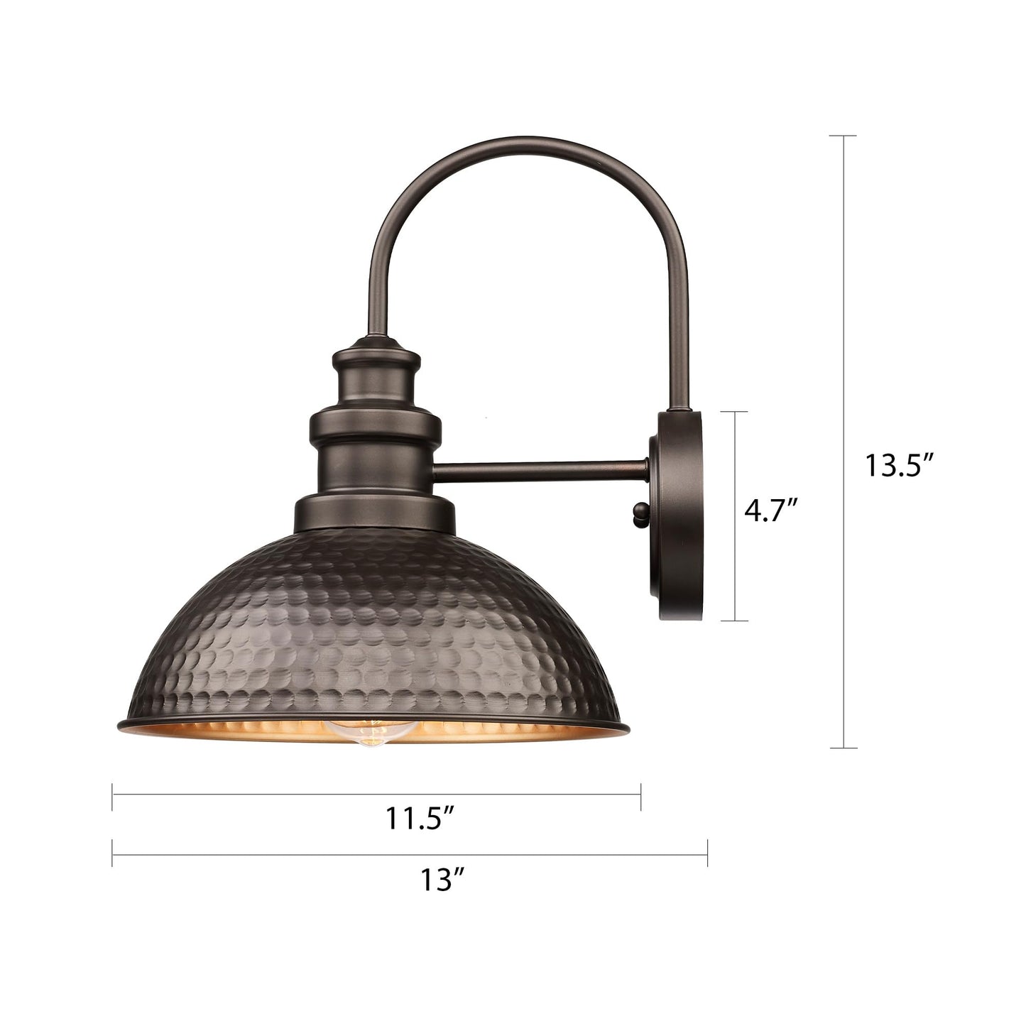 Outdoor Barn Light Fixture, 11.5” Farmhouse Exterior Wall Sconce, Industrial Wall Mount Porch Light, Weather Resistant Outside Lighting for Patio