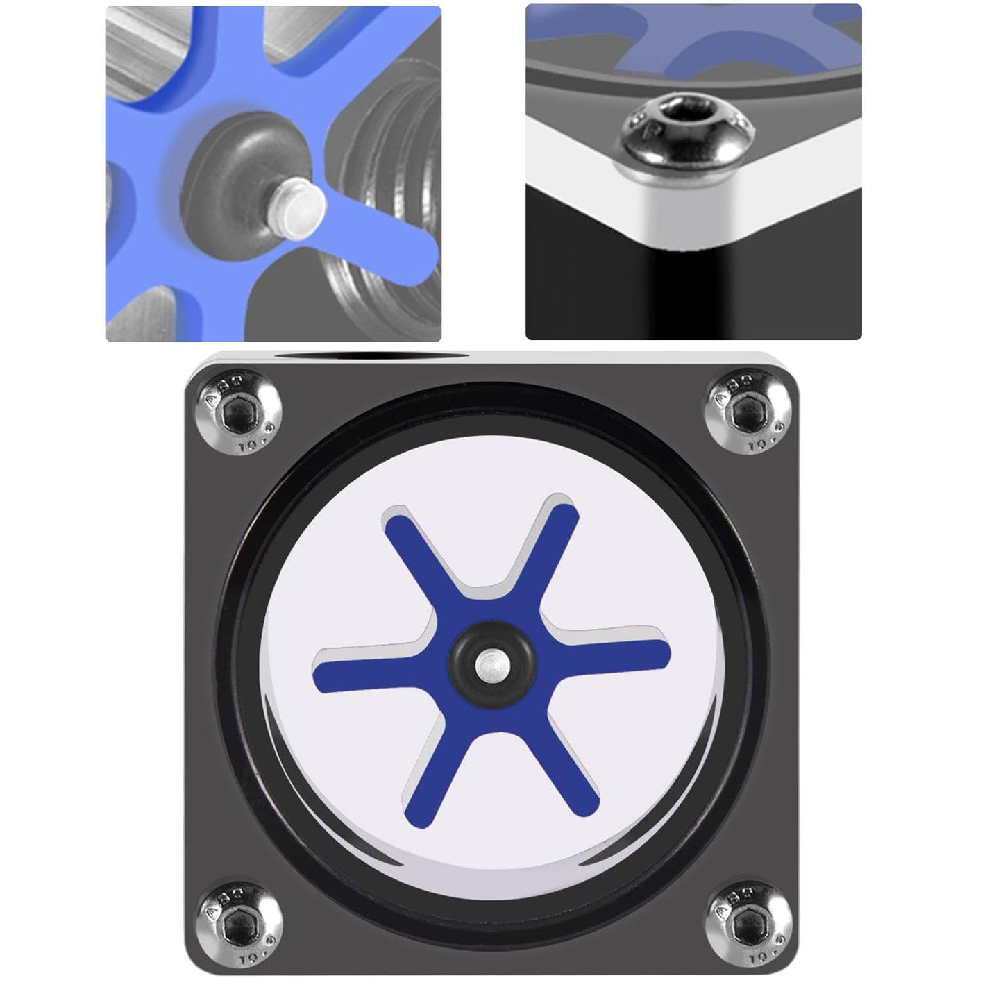 Lazmin 3 Way Water Cooling Indicator, Water Sensor 6 Impeller 3 Ways Meter for PC Water Cooling System