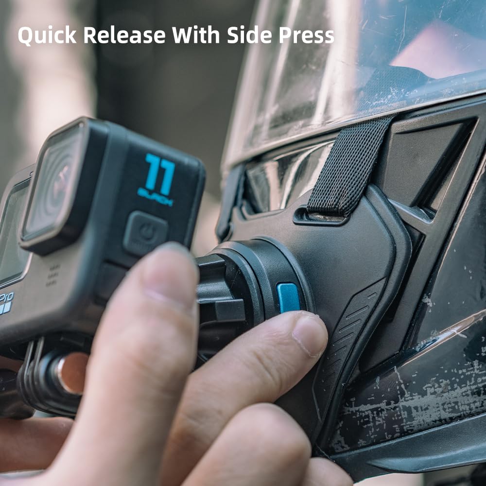 SUREWO Magnetic Quick Release Motorcycle Helmet Chin Strap Mount Compatible with Go pro Hero 13,12,11,10, 9, 8, 7, (2018), 6 5,DJI Osmo Action 6/5