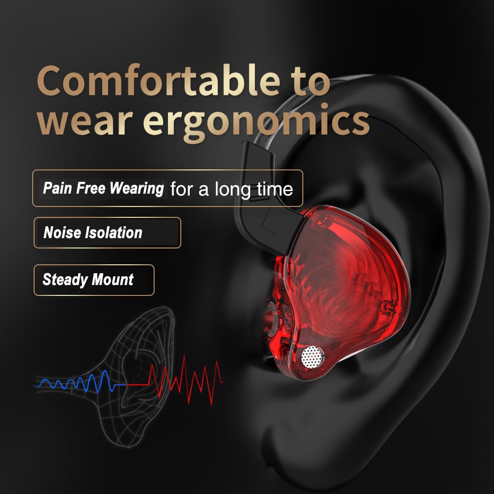 DUCK DANCE in Ear Wired Headphones, IEM Earbuds with Microphone No Wireless Technology Hi Fi Heavy Bass 3.5mm Jack (Modern, Transparent Black)