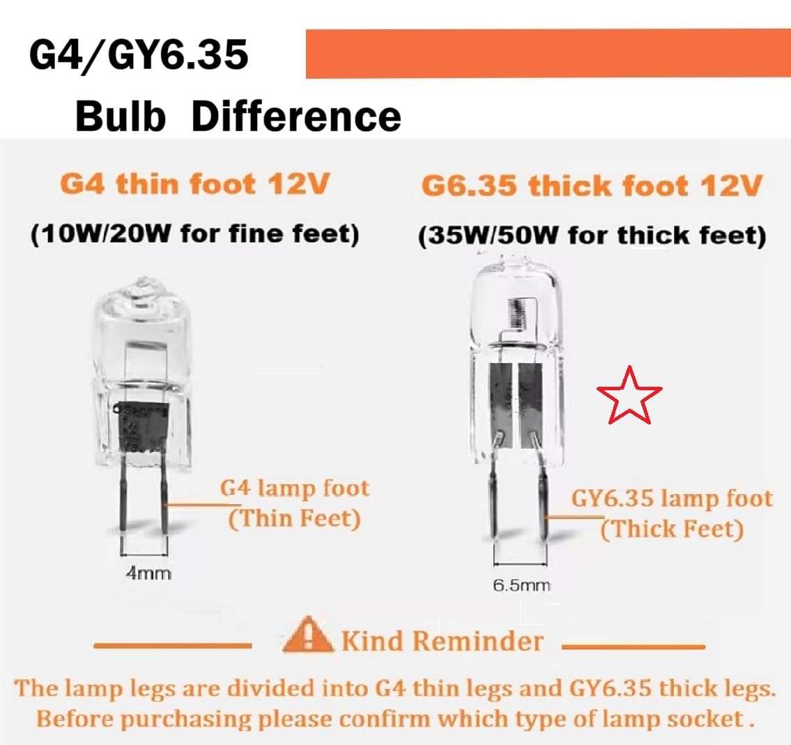 Vaiwely (2 Pack) 12V 50W Halogen Bulb T4 Halogen Bulb 50 watt Replacement S3121, S3470, 50T4/CL, 64440 12V 50W GY6.35 Base Halogen halostar Light Bulb