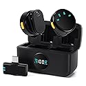 Mini Microphone for iPhone 15 16 17/Android/Tablets with USB C Plug,Wireless Lavalier Microphone with Charging case,30H Battery Life,Noise