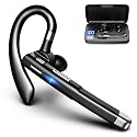 Hsility Bluetooth Headset for Work 500Hrs Standby Time with Charging Case 270 Degrees Rotatable Microphone with LED for Truck Driver Bussiness