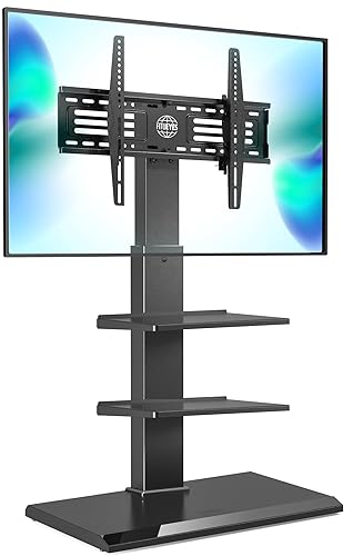 FITUEYES Iron Base Universal Floor TV Stand with Swivel Tilt, TV Mount Stand for 32-75 Inch Screens, Corner TV Stand with Height Adjustable