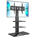FITUEYES Iron Base Universal Floor TV Stand with Swivel Tilt, TV Mount Stand for 32-75 Inch Screens, Corner TV Stand with Height Adjustable