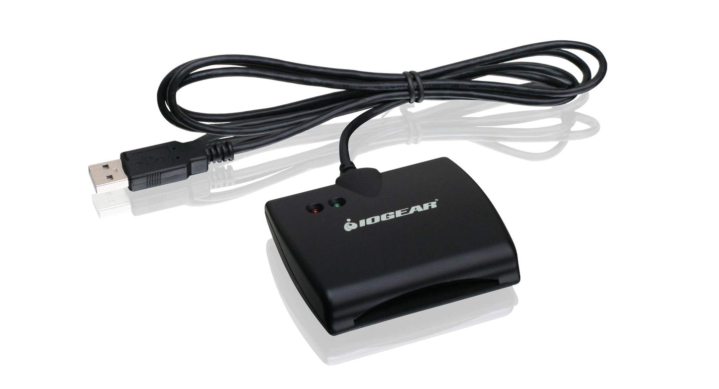 IOGEAR USB Smart Card Access (CAC) Reader - TAA Compliant - DOD/Government/Healthcare/Banking/Entertainment/Secure Network Login - Compatible