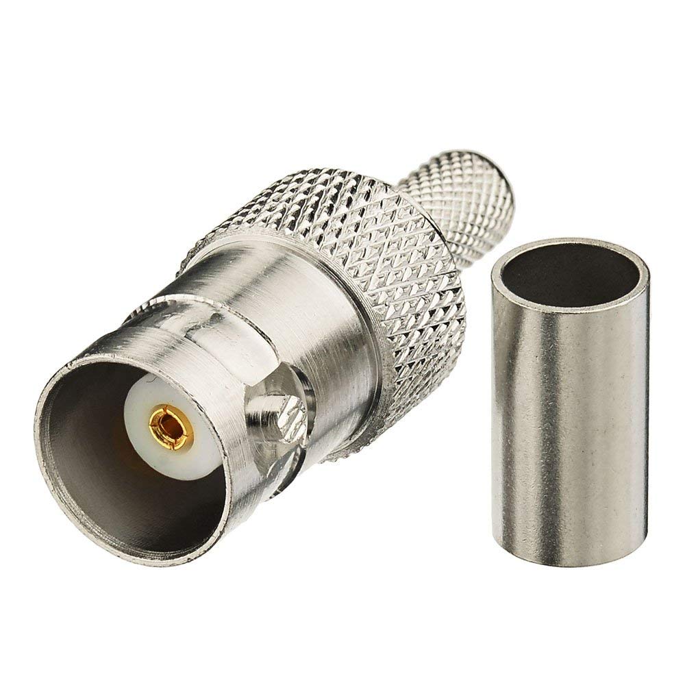 SUPERBAT BNC Crimp Connectors Kit - BNC Male & Female Crimp Solder Attachment Connector Kit for RG58, RG303, RG223, RG142, RG400, LMR195 Low Loss Coax