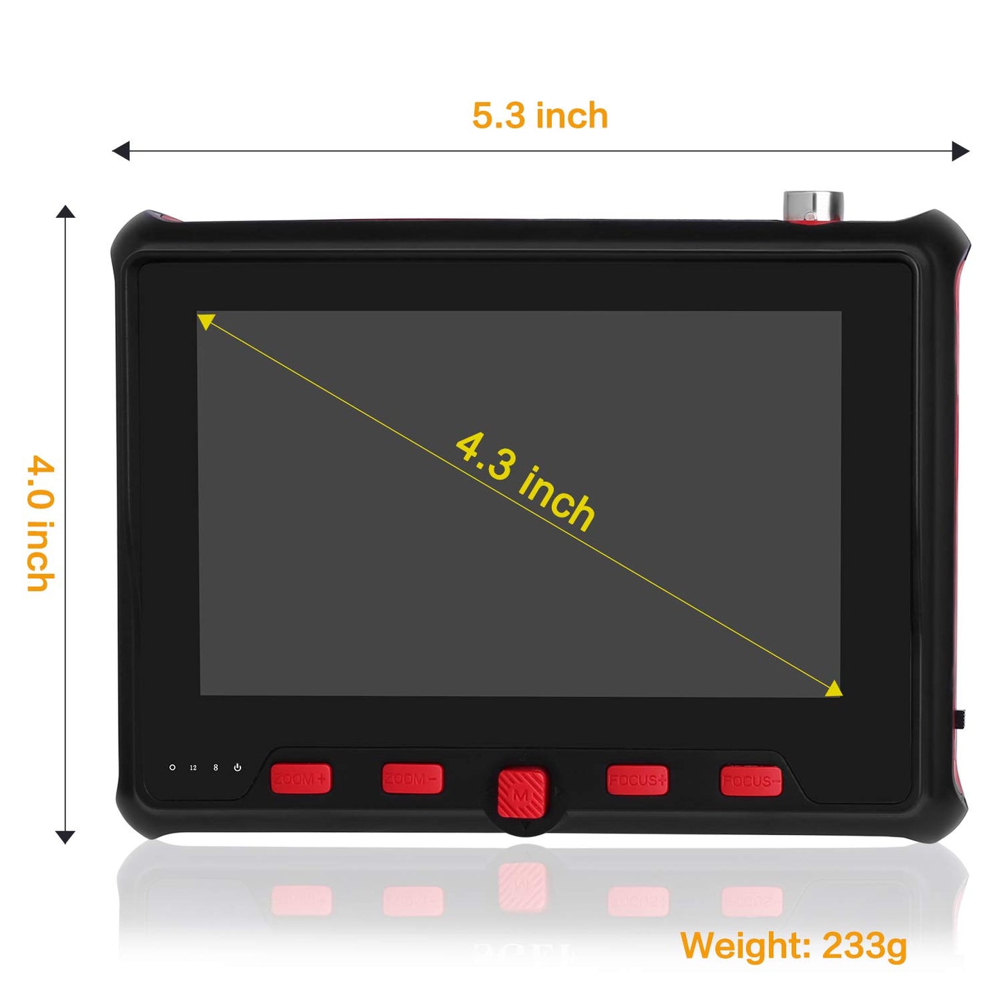 SGEF CCTV Tester 4-in-1 Portable Camera HD 8MP AHD/TVI/CVI/CVBS Analog 4.3-inch LCD Moniter Analog Video Test Cable Test PTZ Control 12V Power Output
