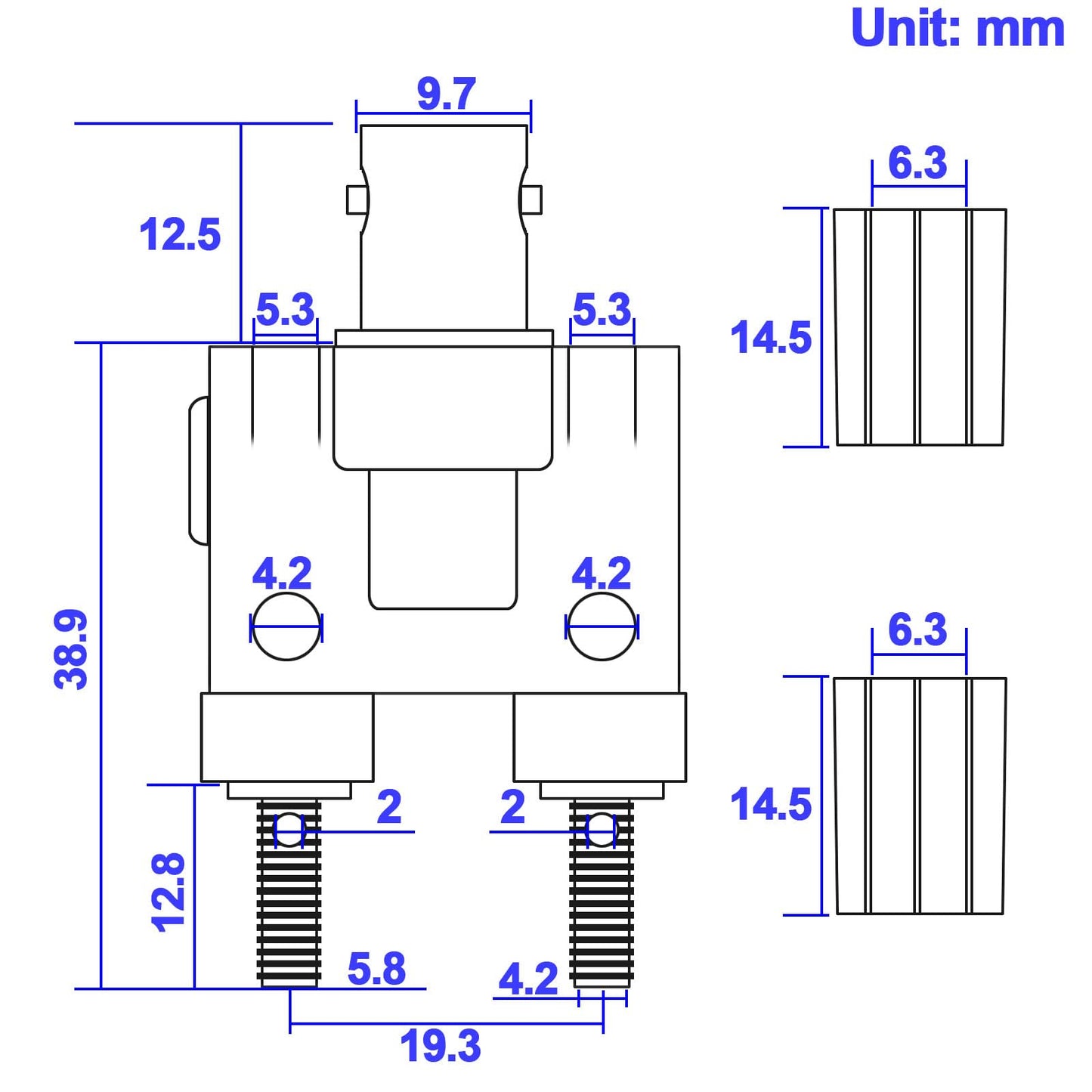 onelinkmore BNC Female to Dual Banana Female Socket Binding Post RF Coax Splitter Adapter Connector for HF Radio Antennas Pack of 2