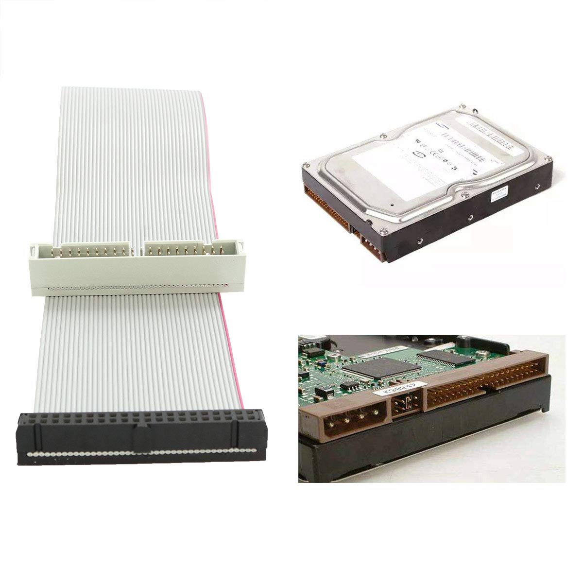 ZRM&E 30cm IDE Female to Male HD Cable - 40 Pins Extension for 3.5 & 5.25 Inch IDE Drives