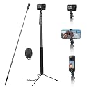 118" Invisible Selfie Stick for Insta360 X5 X4 X3, 3M/9.8ft Extended Long Pole with Wireless Remote & Tripod, Compatible with GoPro, DJI
