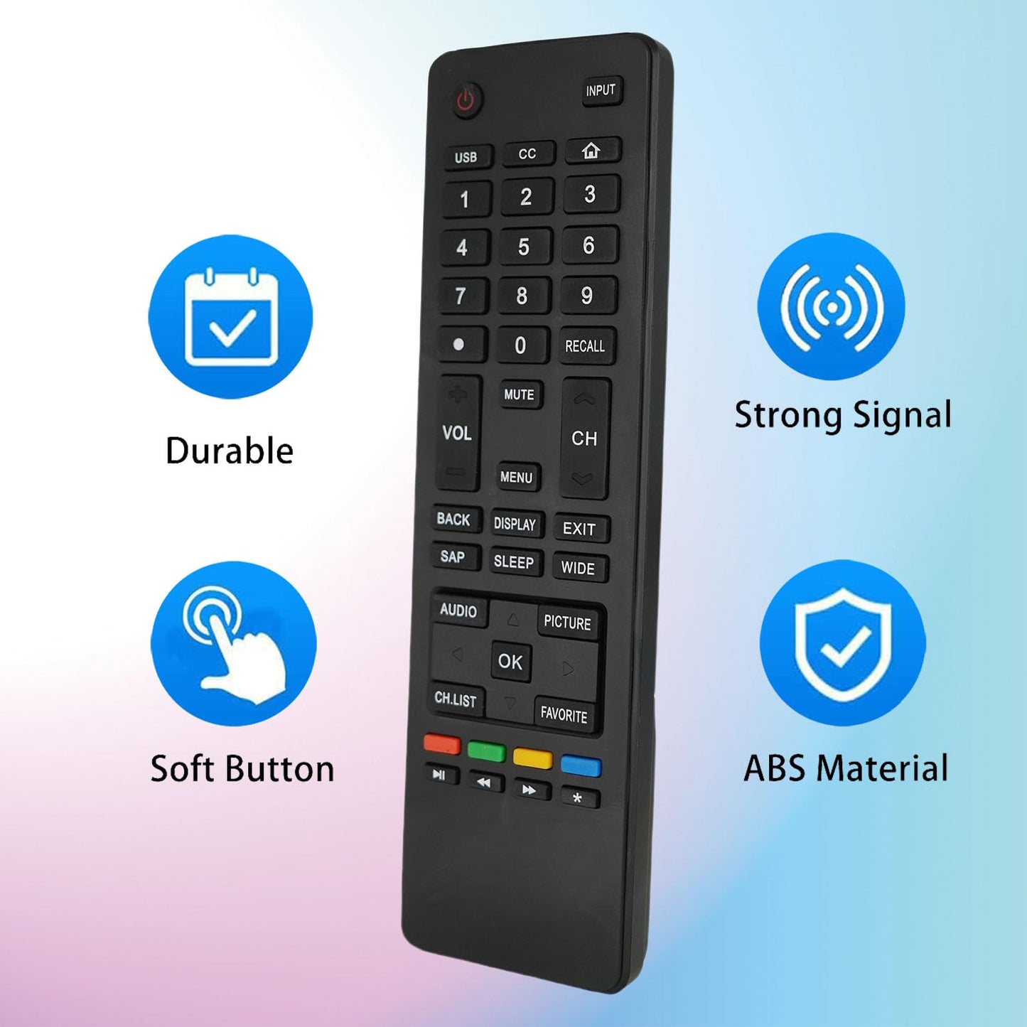 Universal Replacement Remote Control Compatible for Haier 24E2000 32E3000 32F2000 LE32F2220 40E2500 48DR3505 50E3500 TV