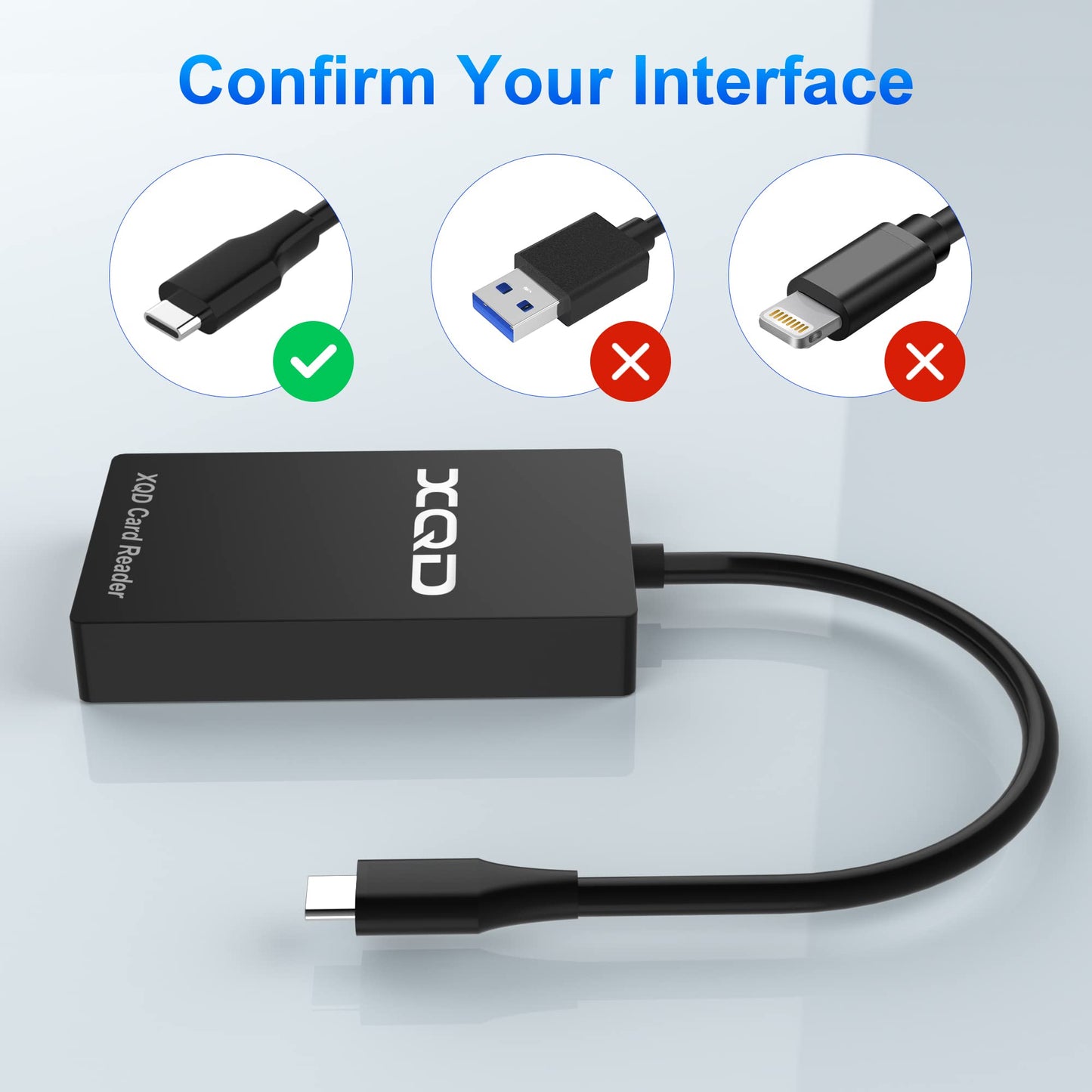XQD Card Reader - 5Gbps USB C XQD Memory Card Reader Adapter Compatible with G/M Series USB Mark Xqd Card, Lexar 2933x/1400x USB Mark XQD-Card