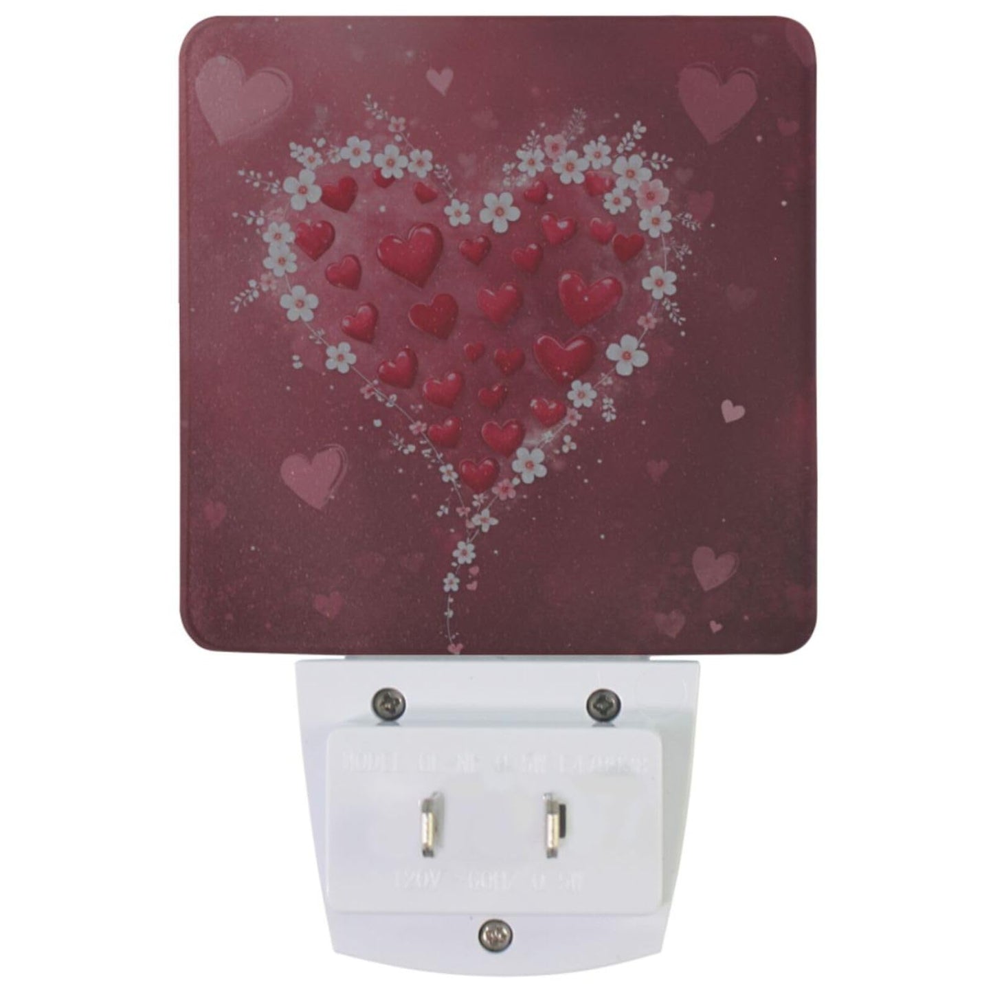 Pfrewn Happy Valentine Day Night Light Set of 2 Mothers Day Red Heart Plug-in LED Nightlights Spring Be Mine Love Auto Dusk-to-Dawn Sensor Lamp
