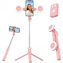 Selfie Stick Tripod with Light and Bluetooth Remote, 67" Extendable Mini Tripod Stand for iPhone Samsung Android, 6 in 1 Wireless Selfie Stick