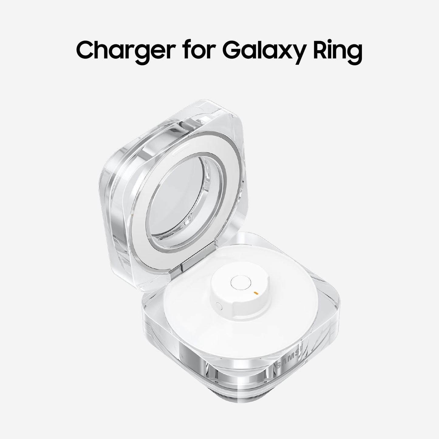 Samsung Galaxy Ring Charging Cradle Portable Charger for Fitness Ring, Crystal-Clear Case, Protective Cover, 3A Cable Included, Charge On-The-Go