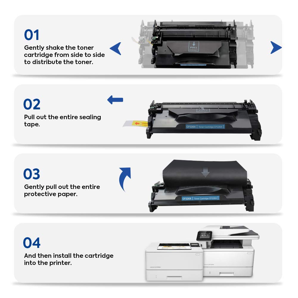 INK E-SALE Compatible Toner Cartridge Replacement for HP 26X CF226X 26A CF226A (Black, 2-Pack High Yield), for use with HP Laserjet Pro M402d M402n