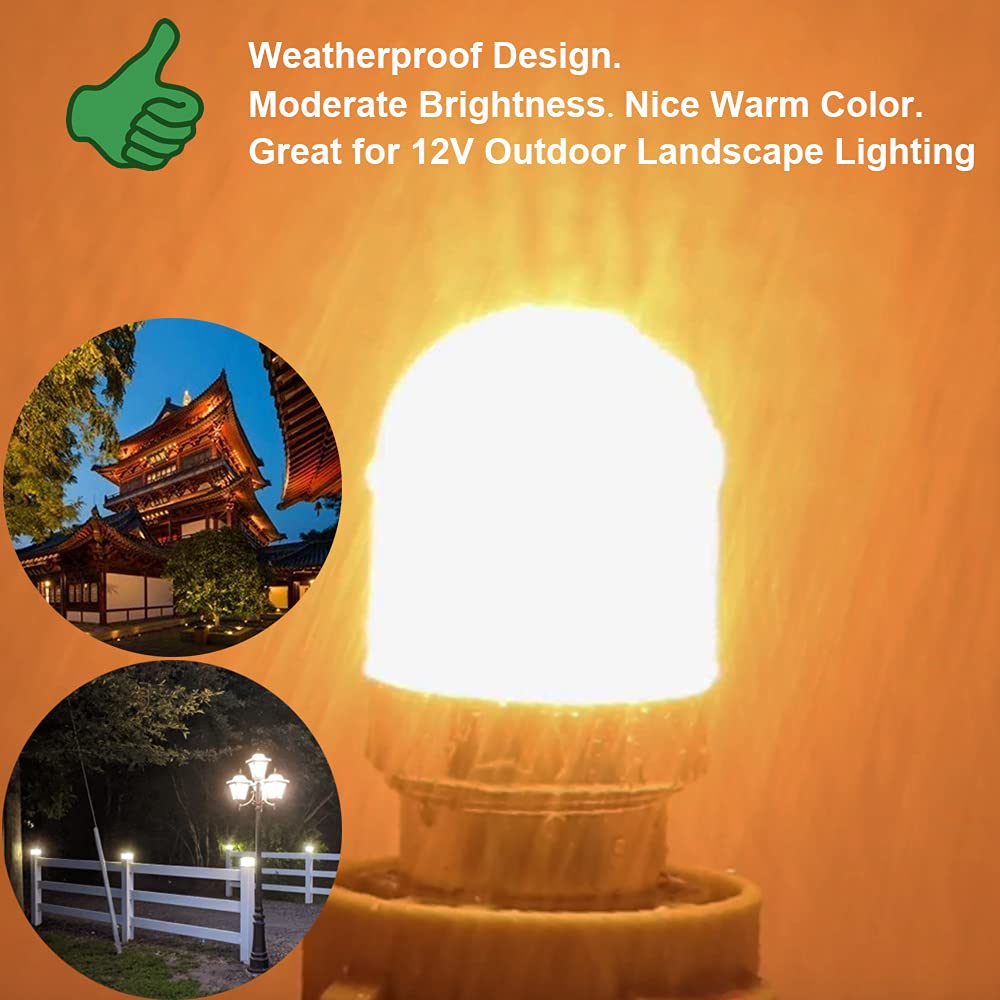 Makergroup 1141 BA15s Bayonet LED Bulbs 12V, Weatherproof 1156 S8 Landscape Light Bulb, 1W Warm White Color 2700K for RV and Outdoor Lighting Path