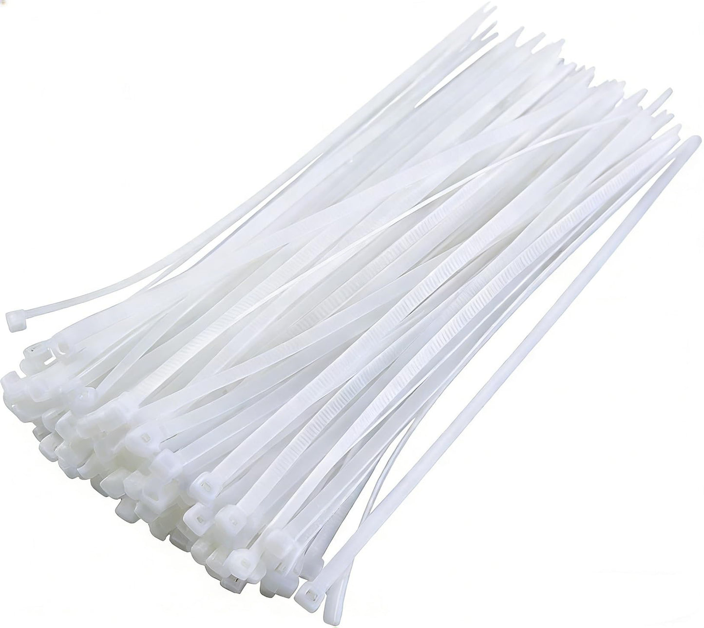 Zeluga 12-377 12inch 1000 Pcs Indoor and Outdoor 50 Lbs Tensile Strength UV Resistant Cable Zip Tie, White